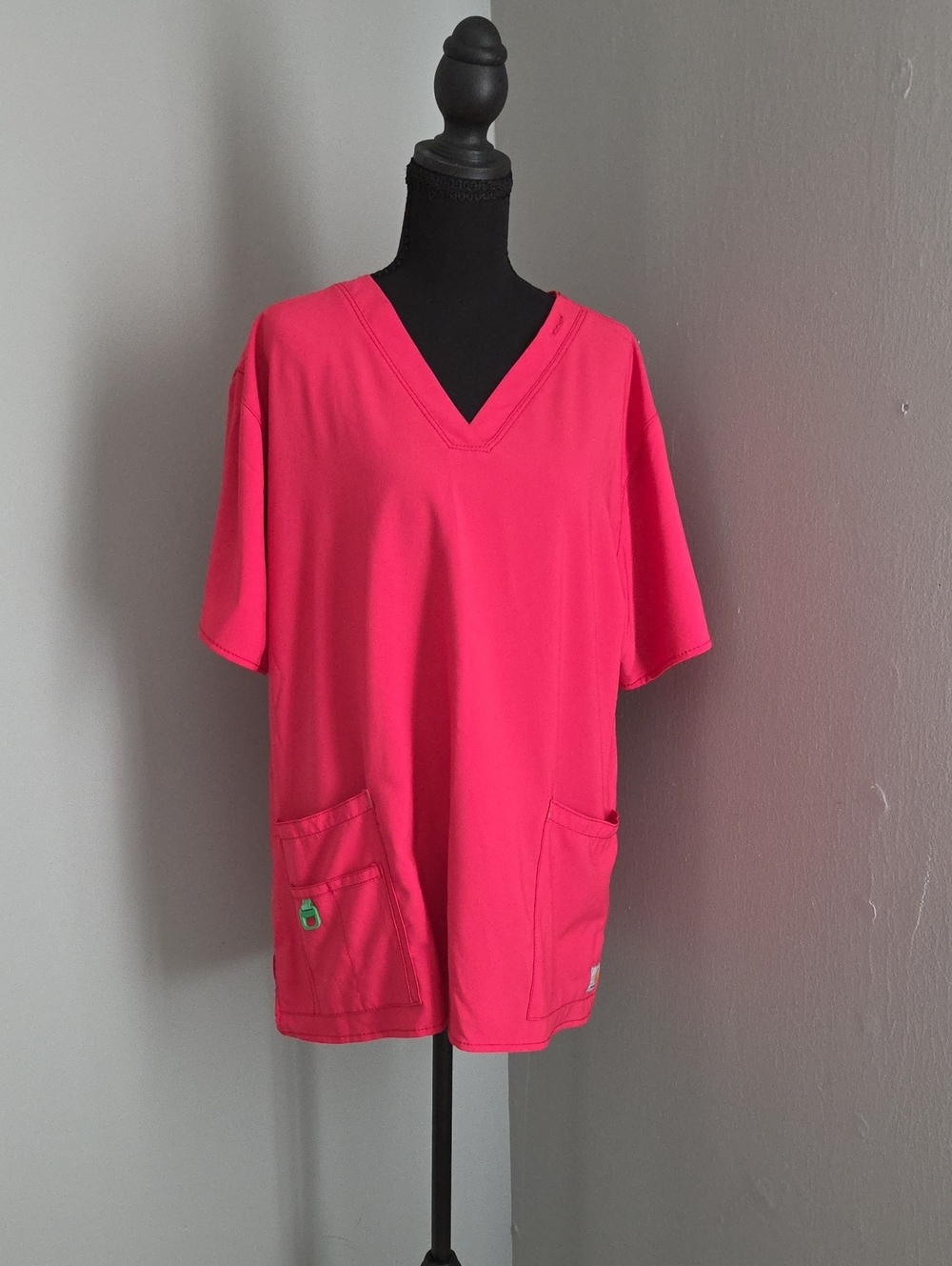 Carhartt Force Modern Fit Women's V Neck Scrub Top Pink 2X